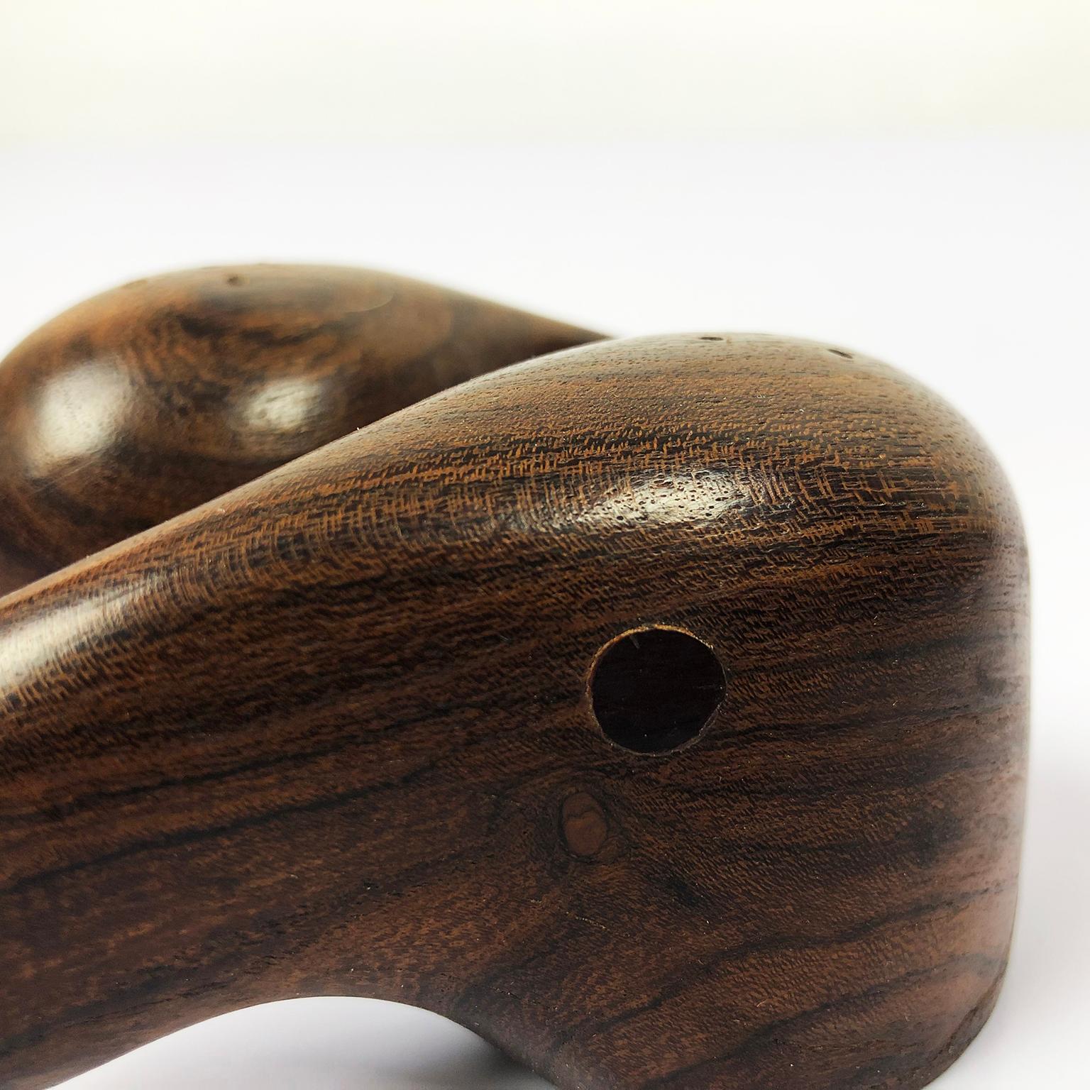 Original crafted salt and pepper set designed by Don Shoemaker for Señal Santa Maria de Guido, Mexico, circa 1970.