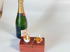 Salt and Pepper Shaker Ceramic by Limoges France White gold Color 20th Century