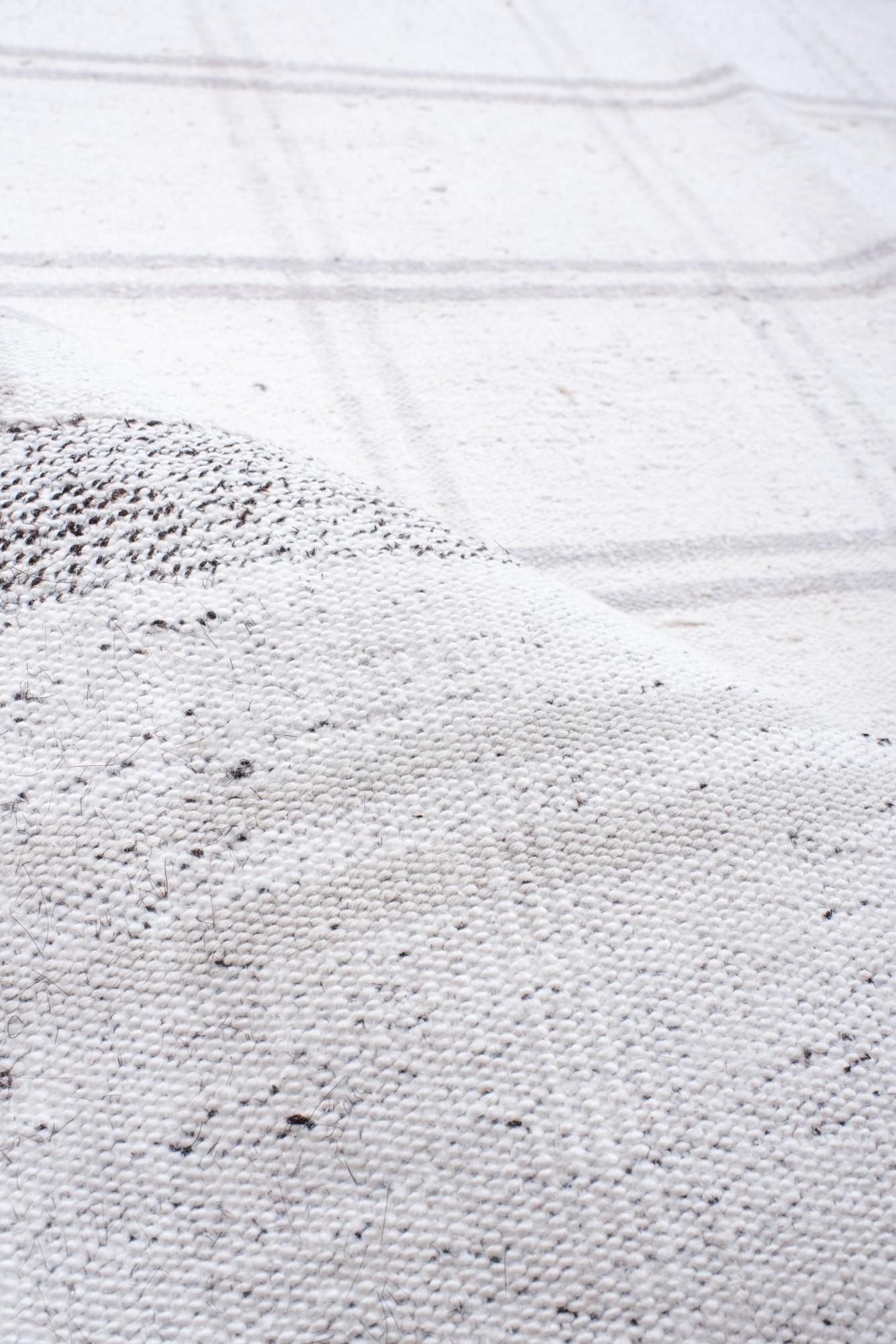 Wool Salt and Pepper Vintage Kilim For Sale