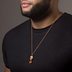 SALT & APES  INVINCIBLE Teddy Bear  Necklace Pendant  Men  18Kt Rosé Gold