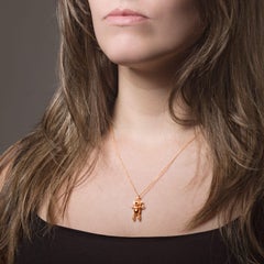 SALT & APES INVINCIBLE Teddy Bear Necklace Pendant Women 18Kt Rosé Gold