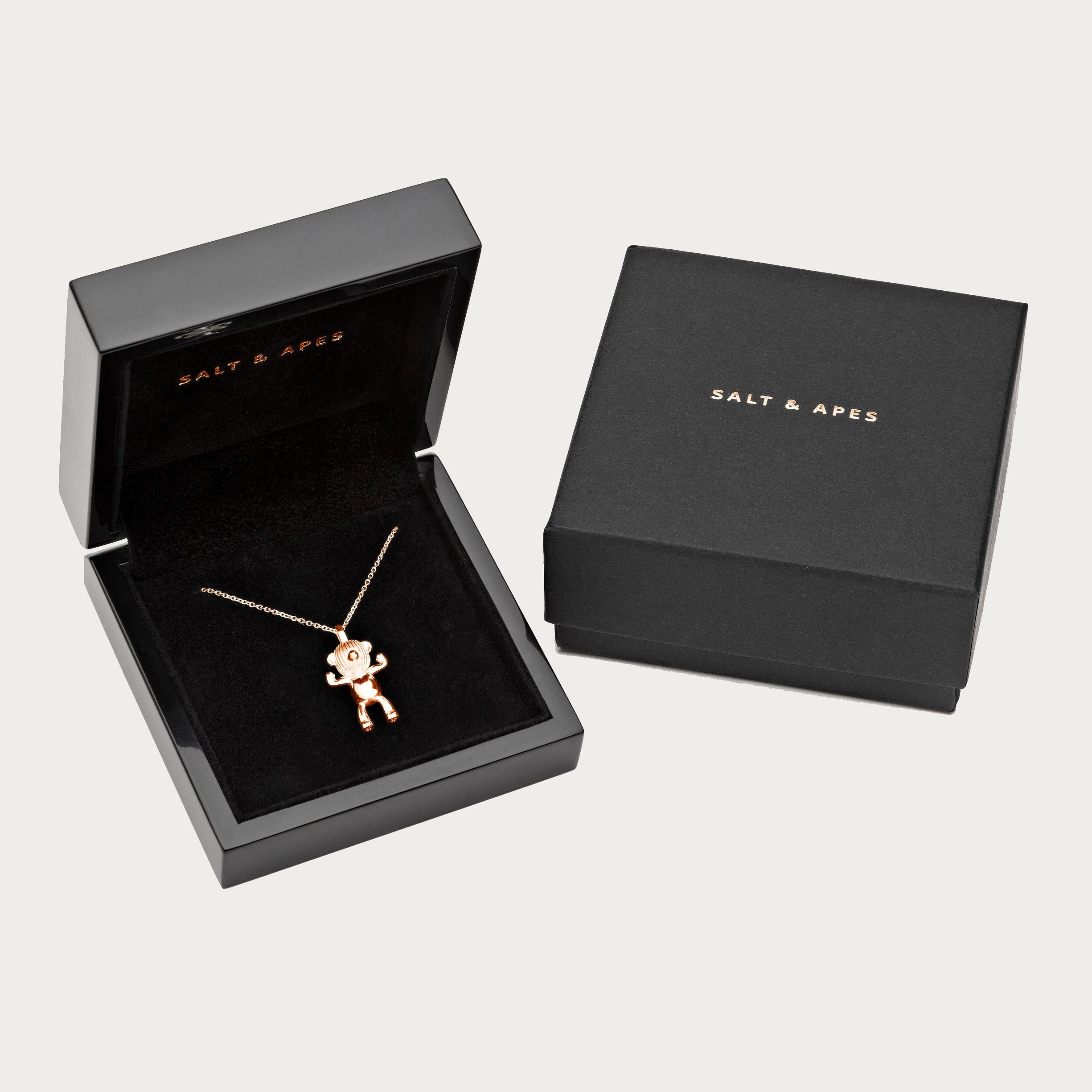 SALT & APES  INVINCIBLE Teddy Bear  Necklace Pendant  Women  18Kt Rosé Gold For Sale 2