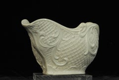 Salt Glaze Sauce Boat, Mosaic Pattern, English, circa 1755