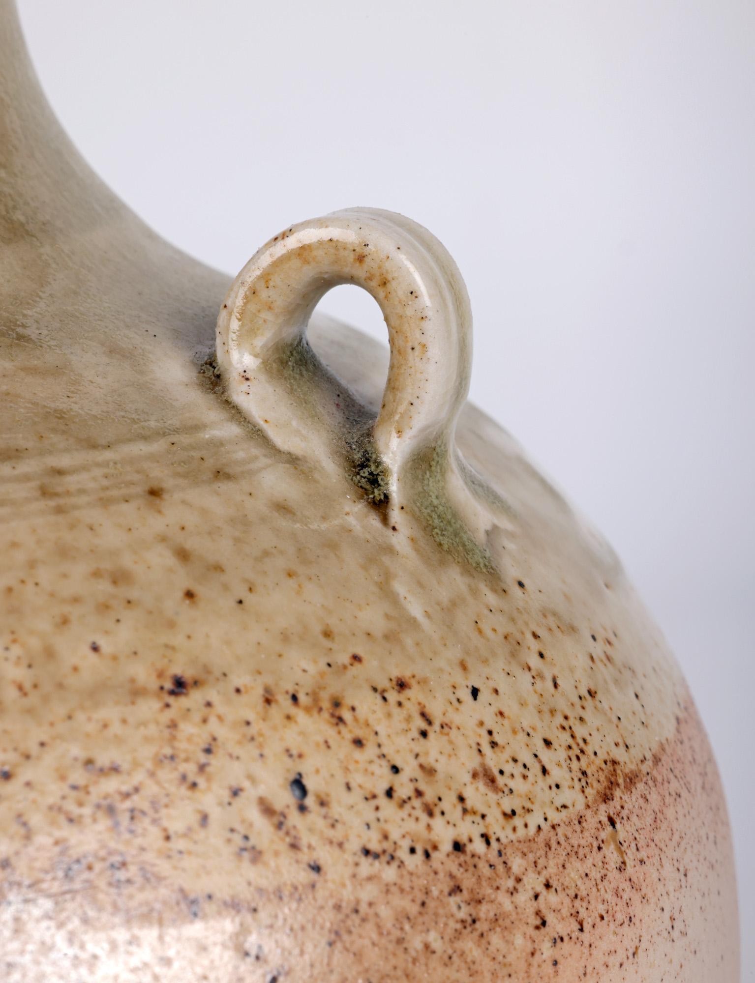Salt Glazed Three Handled Studio Pottery Vase For Sale 6