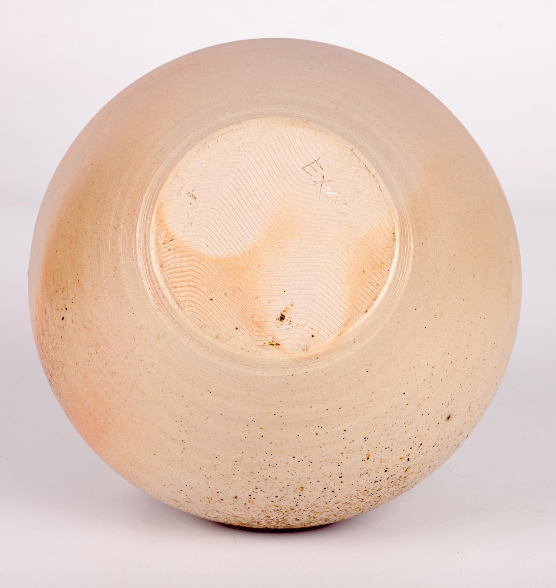 Salt Glazed Three Handled Studio Pottery Vase For Sale 7