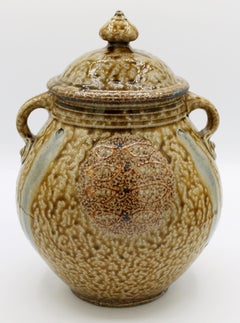 Salt-Glazed Wood-Fired Covered Urn by Mark Hewitt