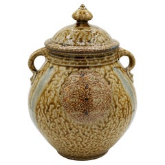 Retro Salt-Glazed Wood-Fired Covered Urn by Mark Hewitt