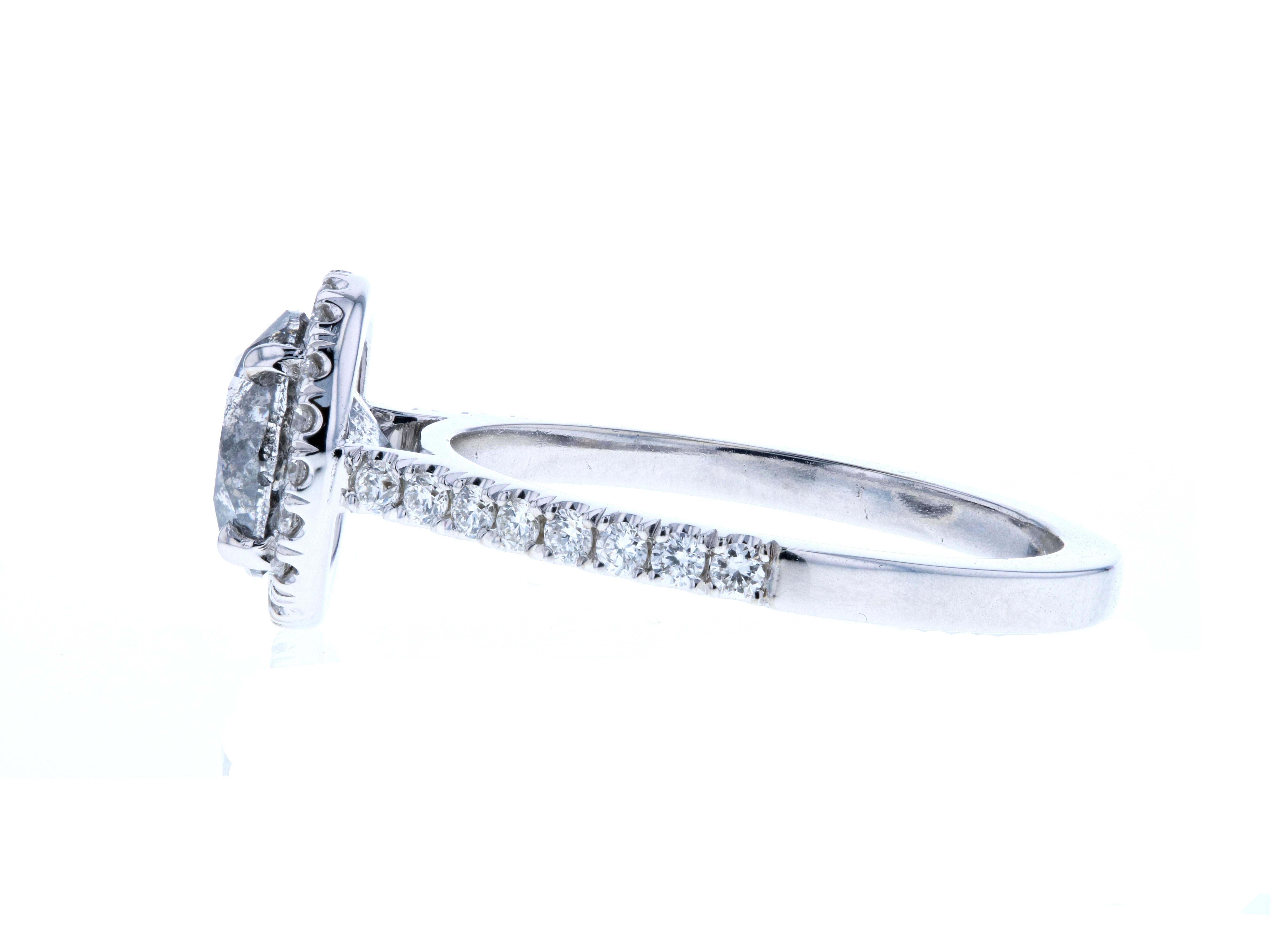 Salt & Pepper Diamonds are the engagement ring trend that just does not end! We love making these beautiful rings for our clients and are thrilled to share this beauty with you. With a regular (not rose!) cut center diamond that has galaxy diamond