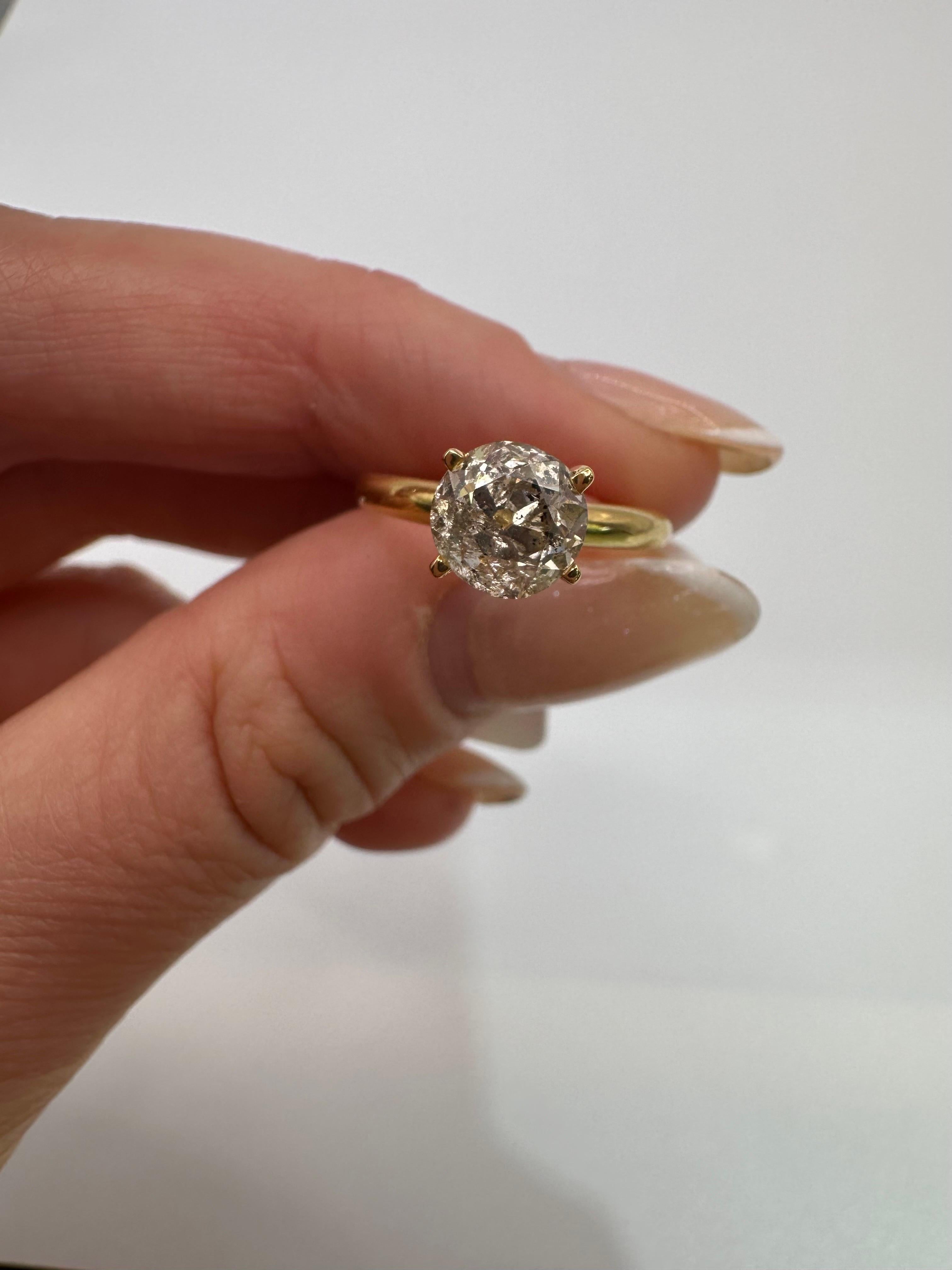 Salt Pepper Diamond ring 14KT gold Engagement ring  For Sale 5
