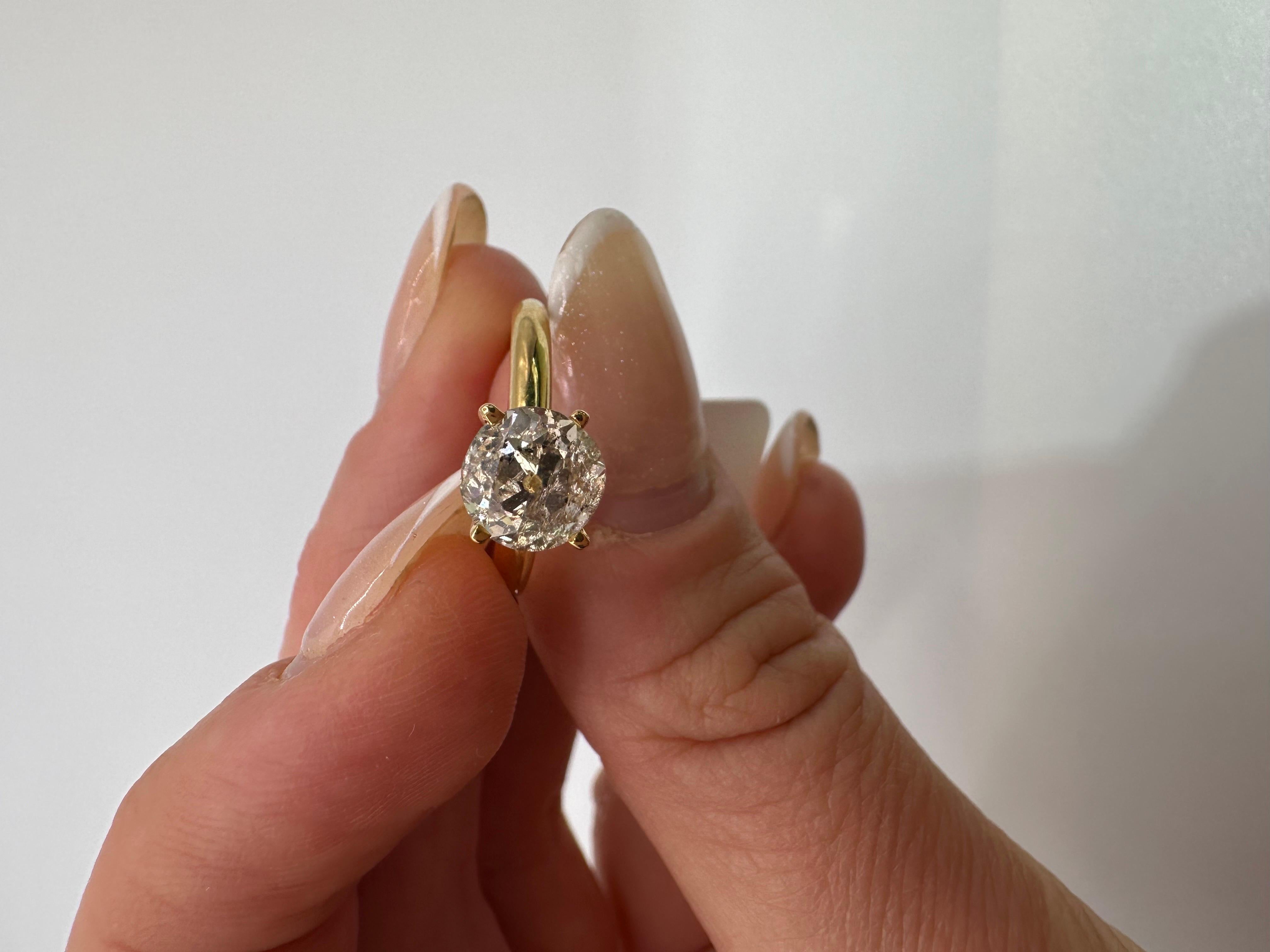 Salt Pepper Diamond ring 14KT gold Engagement ring  For Sale 4