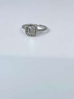 Salt & Pepper engagement ring 14KT white gold 1.01ct galaxy diamond ring