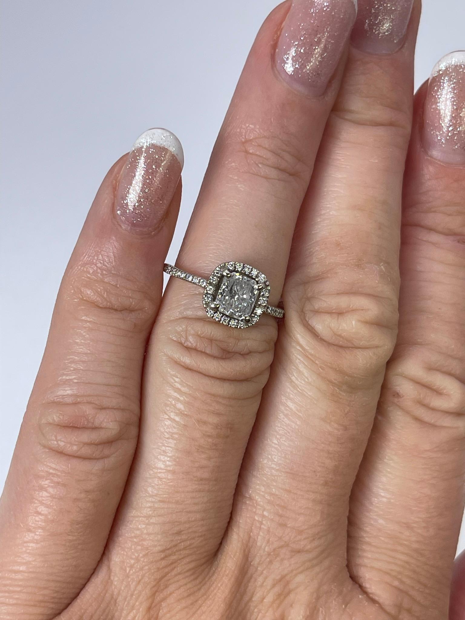 Anillo de compromiso Salt & Pepper Oro blanco de 14 KT Anillo de diamantes galaxia de 1,01 ct en venta 1