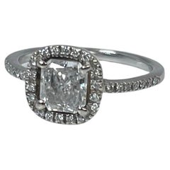 Used Salt & Pepper engagement ring 14KT white gold 1.01ct galaxy diamond ring