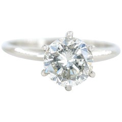 Anello solitario con diamante tondo brillante da 1,65 CTS in oro bianco 14 carati