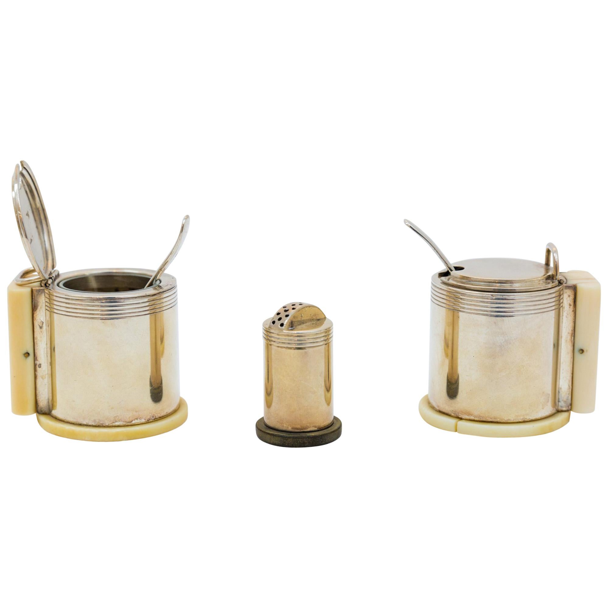 Salt & Pepper Set by Jean Puiforcat, 1935 Art Deco im Angebot