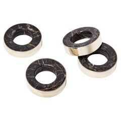 Salta Napking Ring, Alpaca Silver & Black Onyx Natural Stone