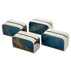 Portavasos Salta, Plata Alpaca y Piedra Ónix Natural Azul