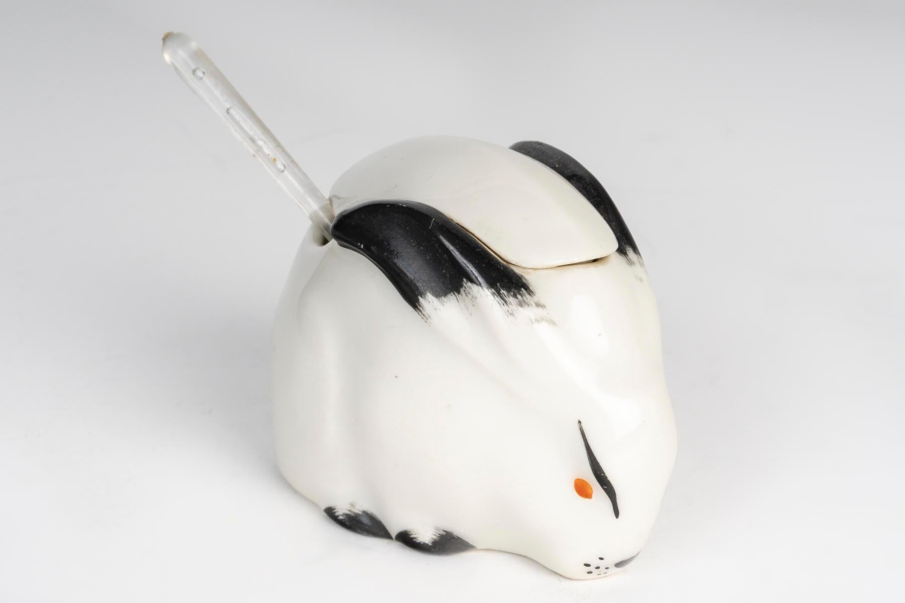 French Saltcellar, Pepperpot, Mustard Pot by Sandoz, Haviland Porcelain, 20th Century. For Sale