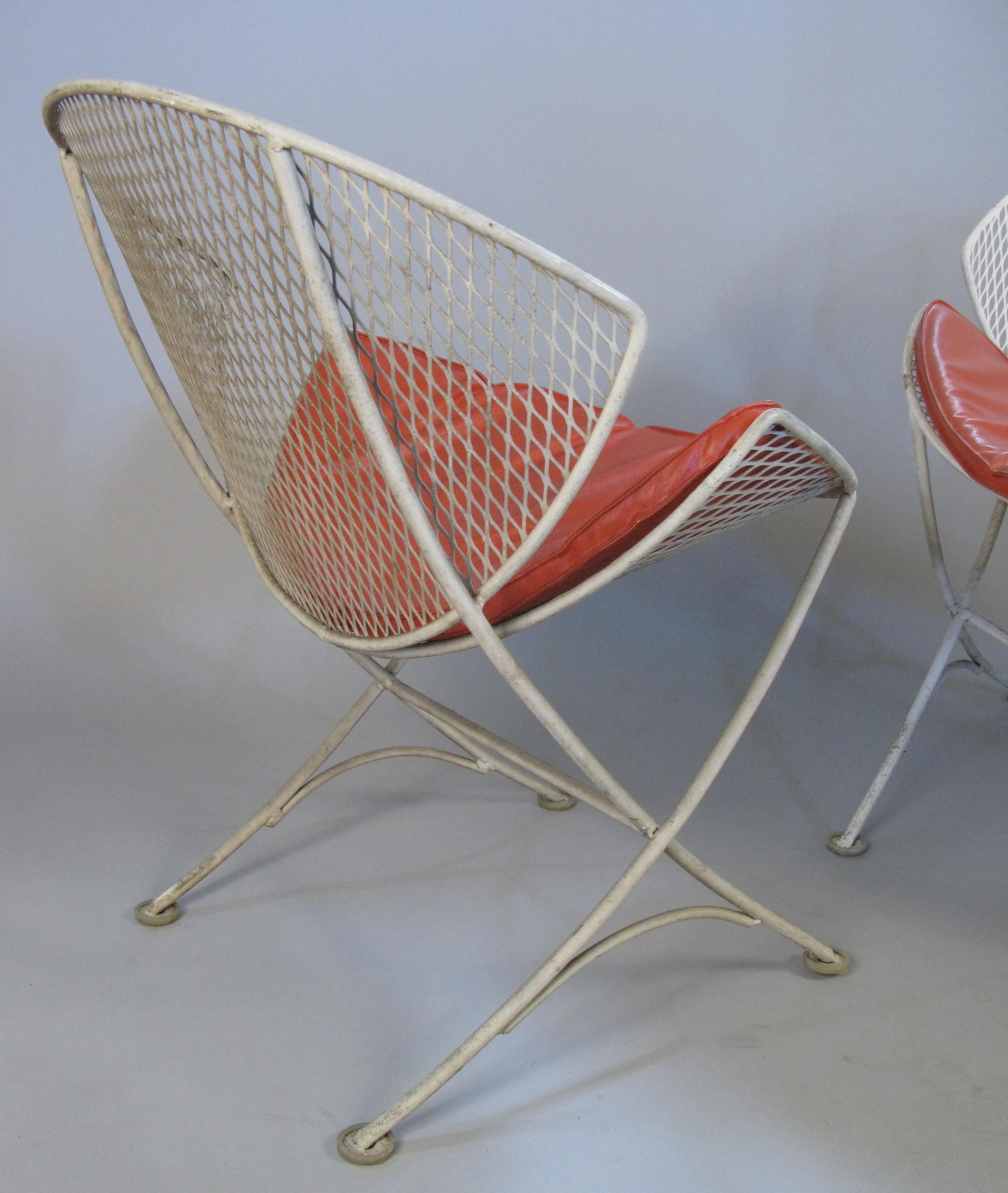 Mid-Century Modern Salterini 1950s Orange Slice Settee and Lounge Chair