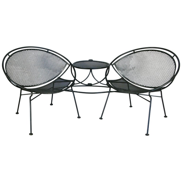 Salterini 1950's 'Radar' Tête-à-Tête Settee Lounge For Sale