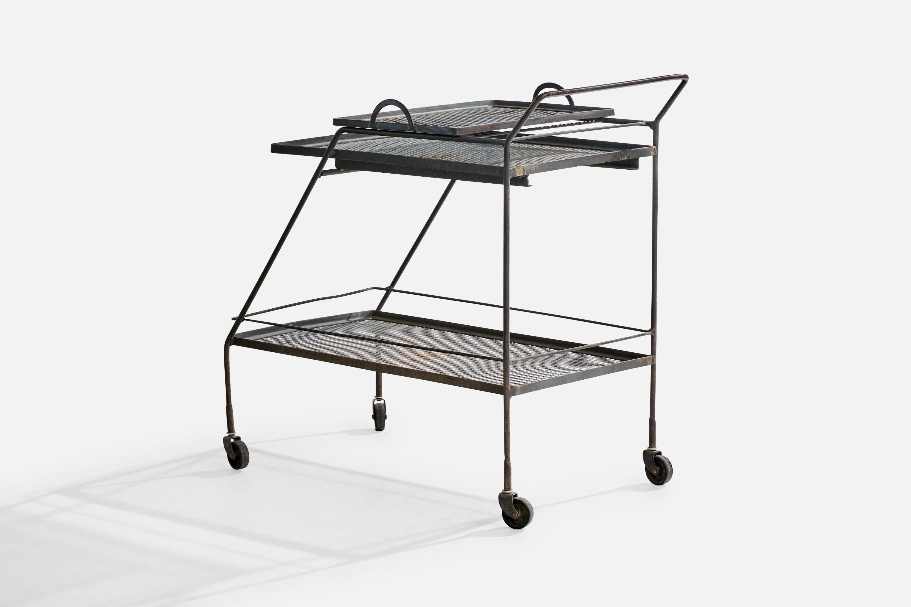 Salterini, Bar Cart, Iron, Italy, 1950s For Sale 4