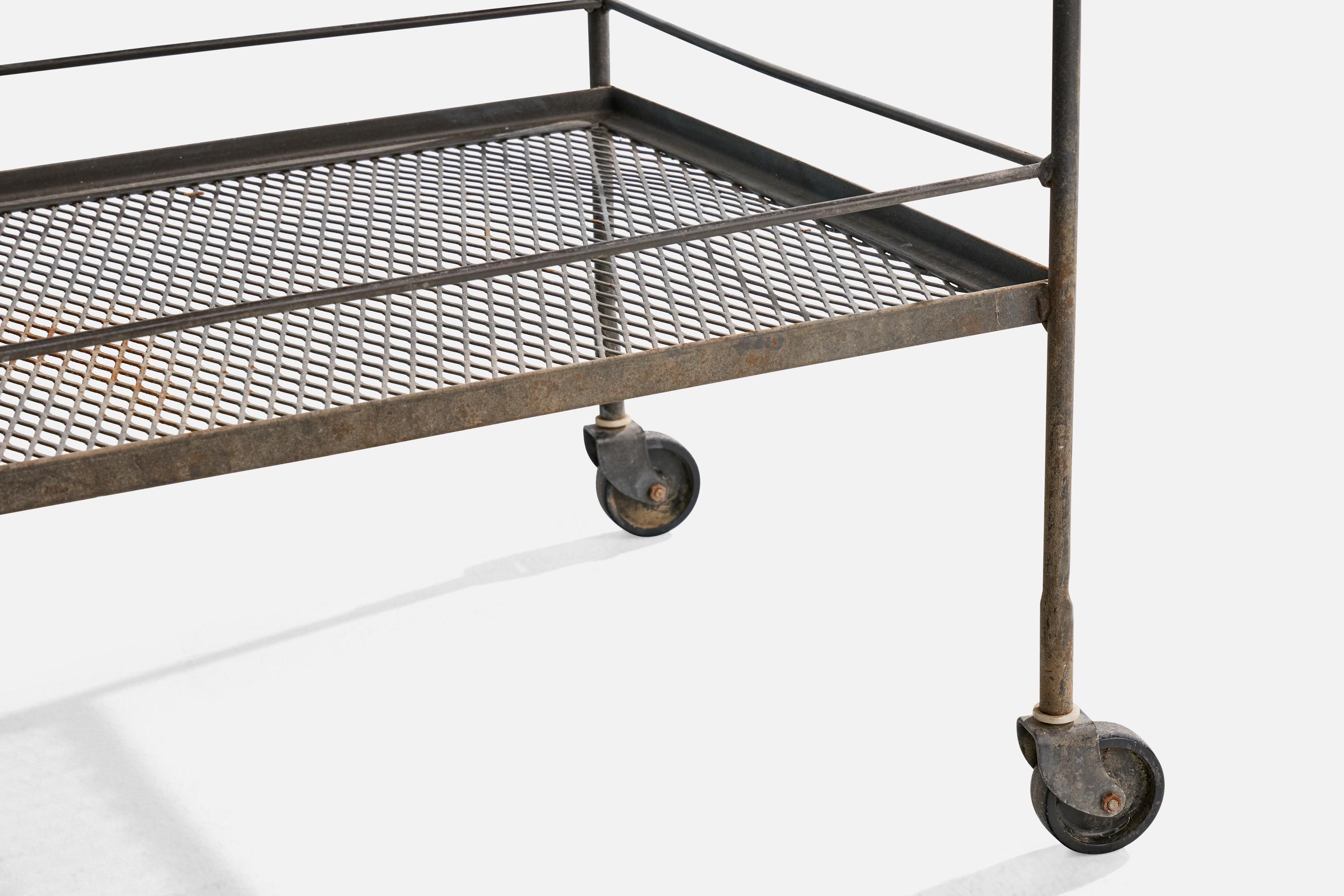 Mid-20th Century Salterini, Bar Cart, Iron, Italy, 1950s For Sale