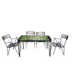 Salterini by Tempestini Ribbon Pattern Rectangular Table, Four Chairs, 1950s