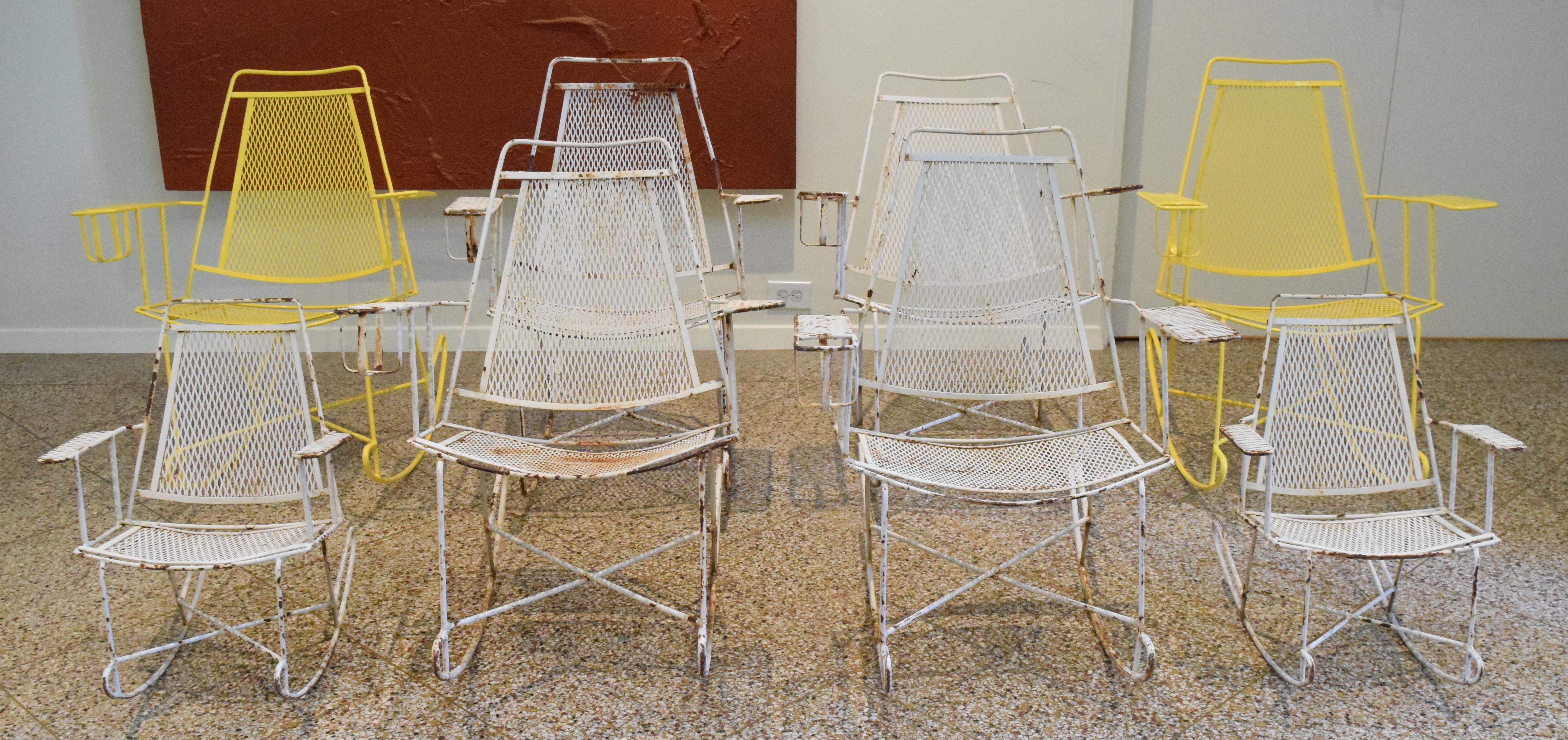 Wrought Iron Salterini Attributed Children's Rocking Chairs For Sale
