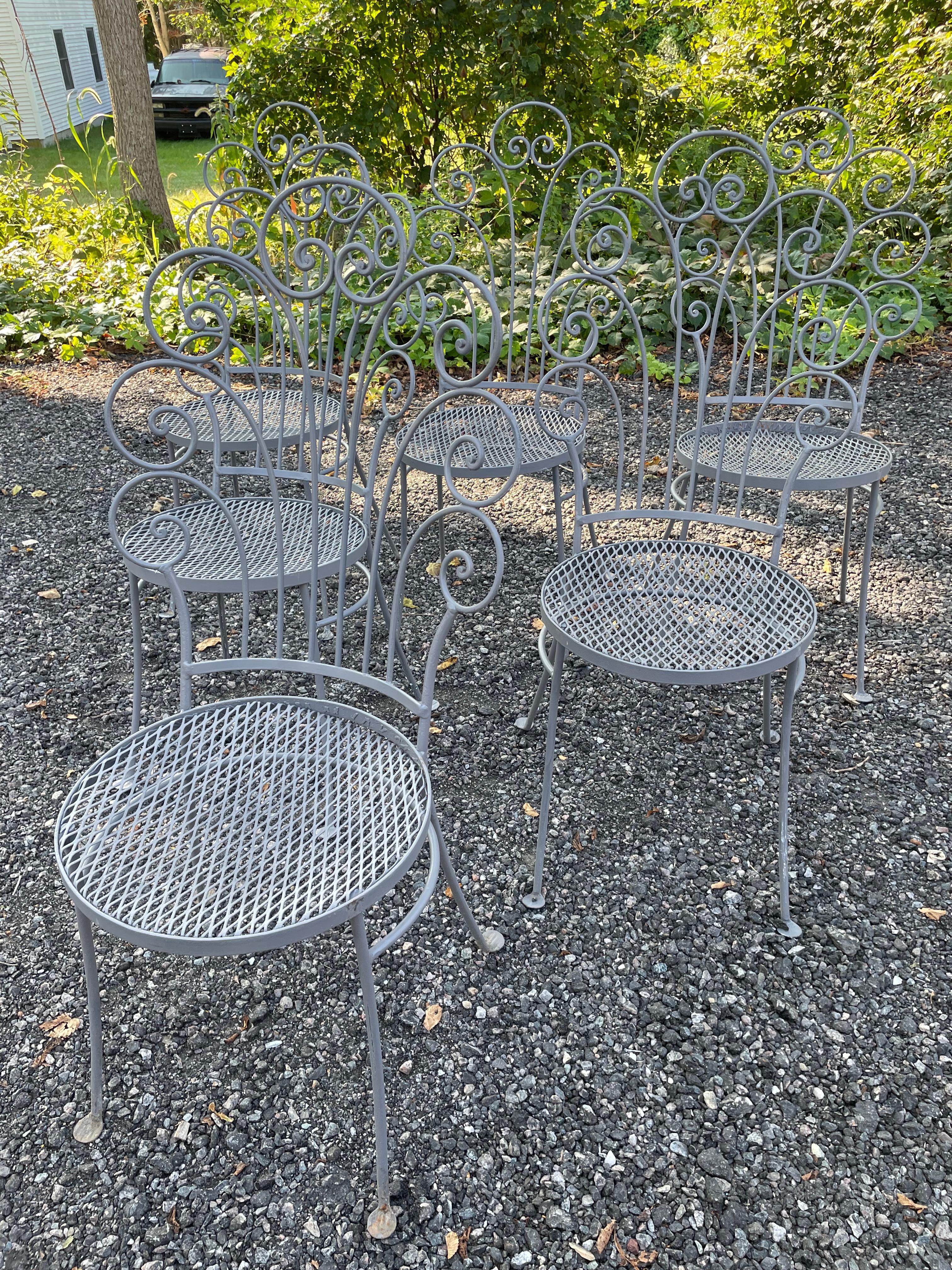 Vintage Wrought Iron Outdoor Patio Furniture For Sale 1