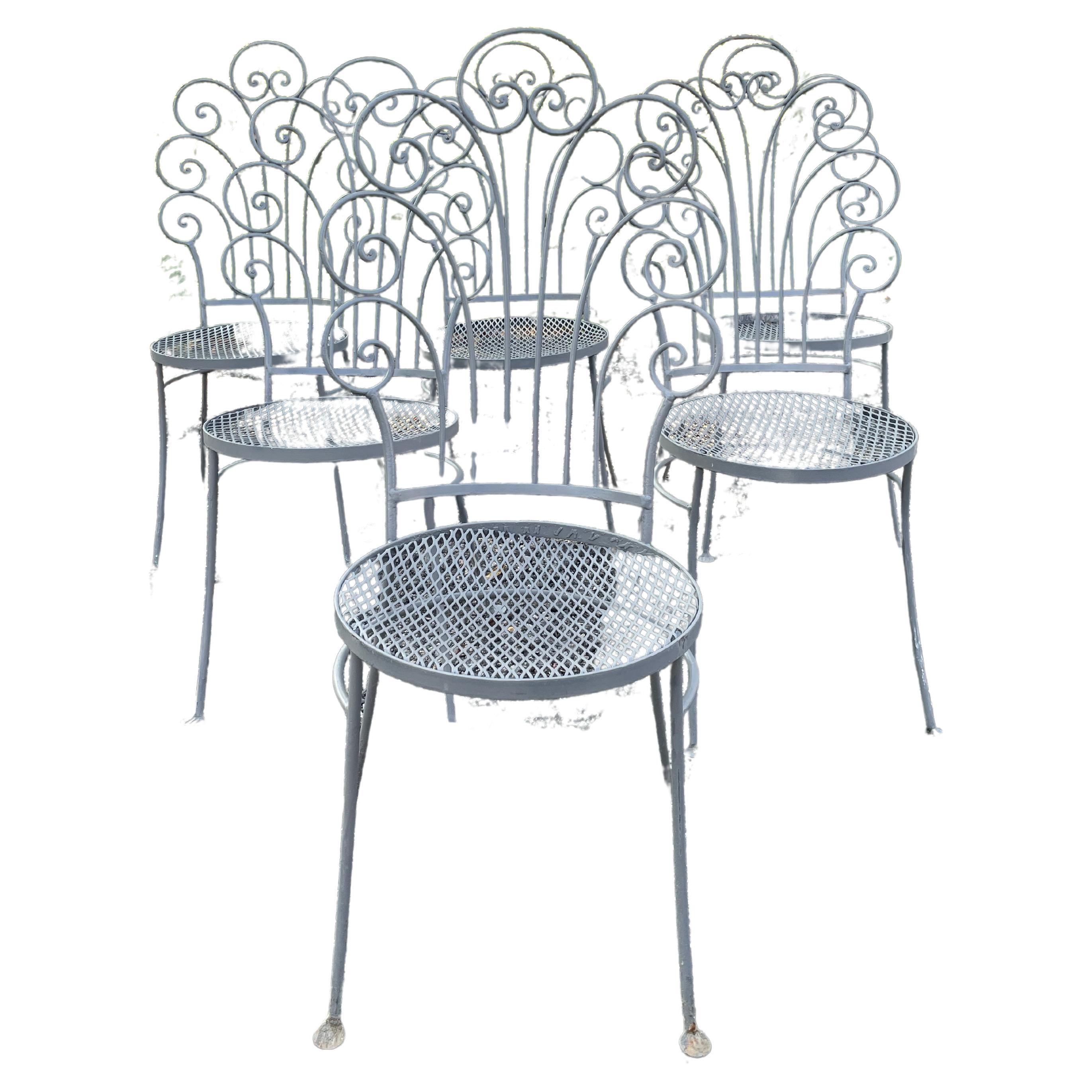 Vintage Wrought Iron Outdoor Patio Furniture For Sale