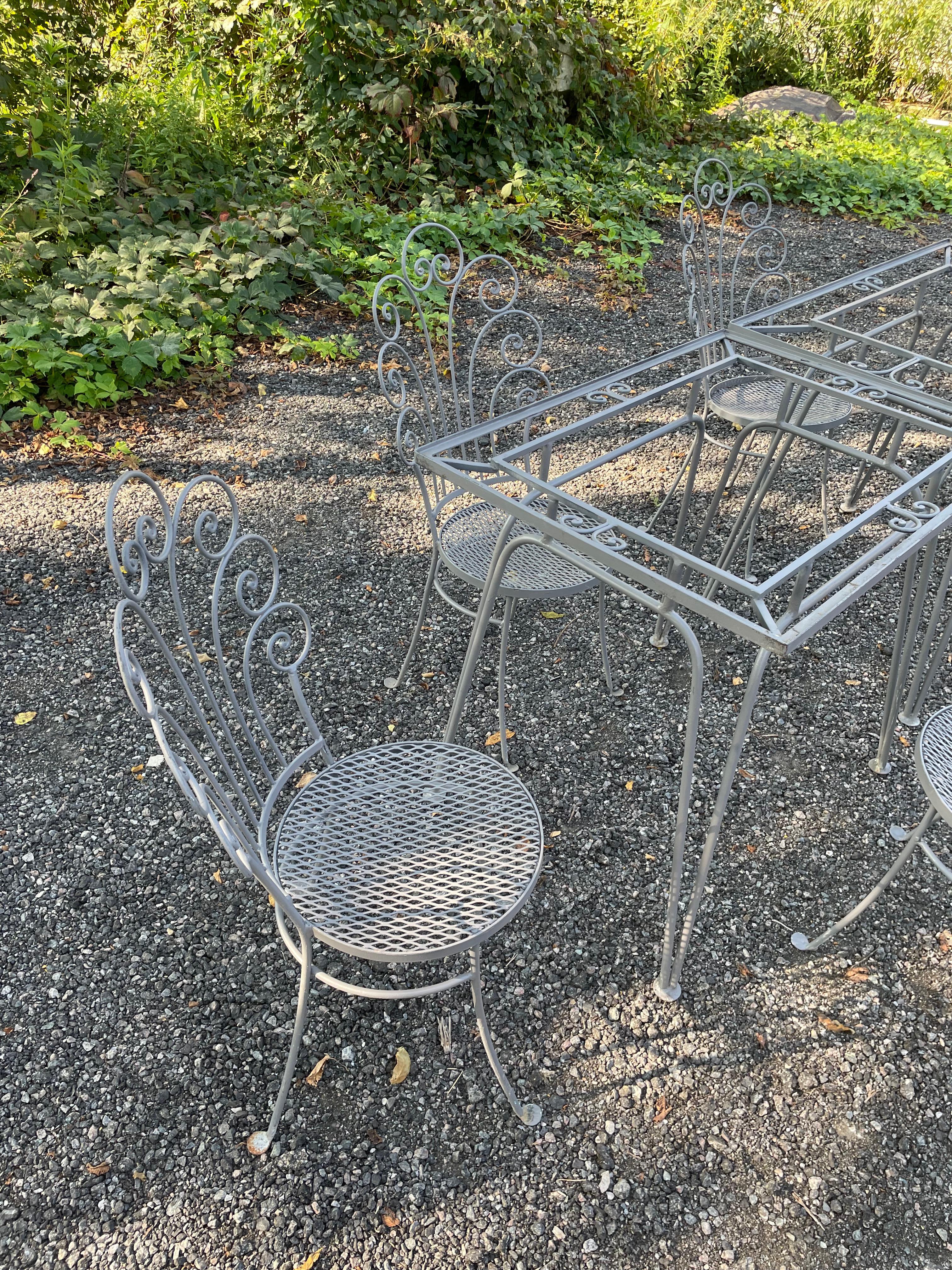 Wrought Iron Dining Set by Salterini 7 Piece For Sale 2