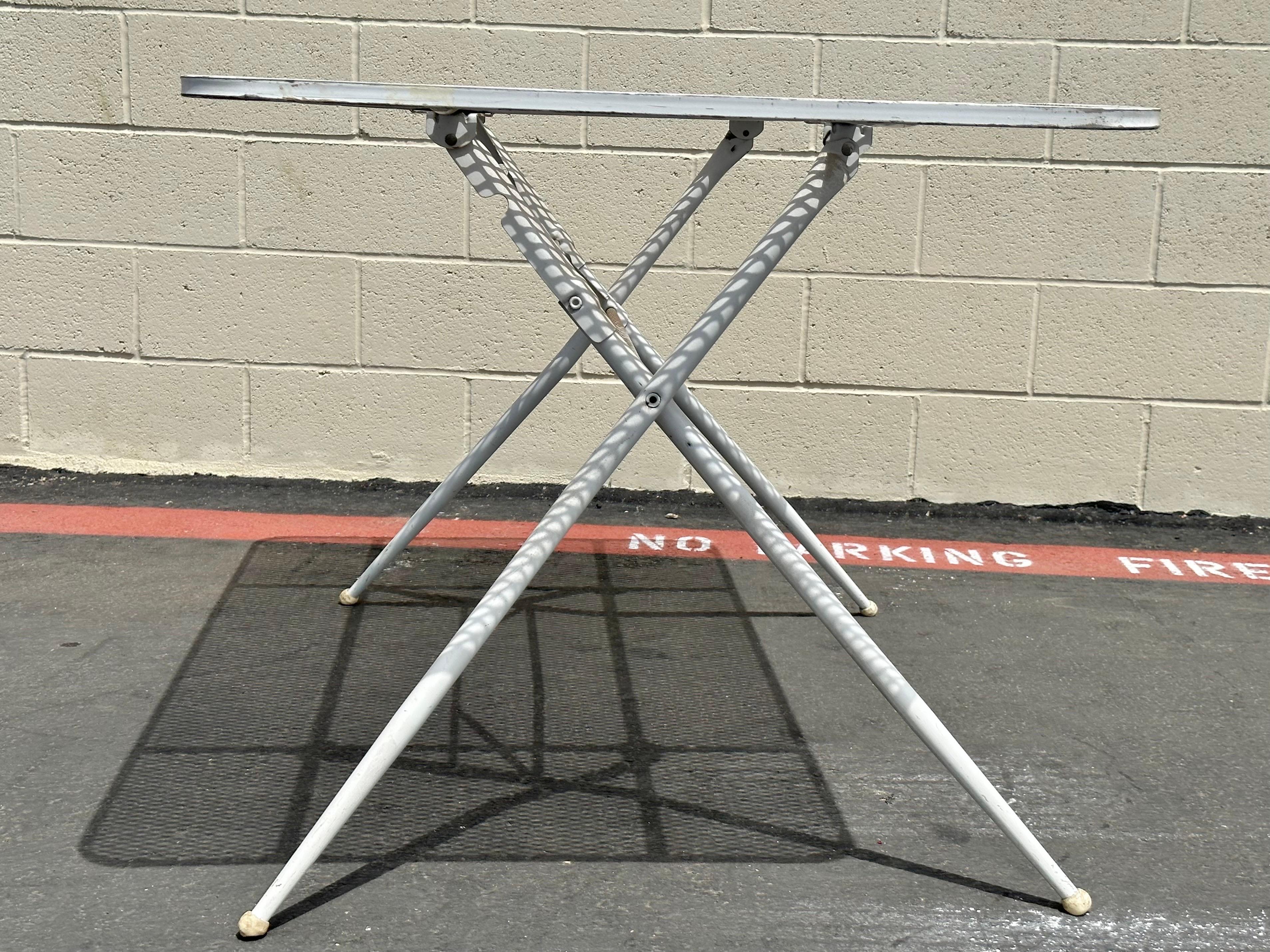 Salterini Folding Outdoor Dining Table by Rid-Jid In Good Condition For Sale In North Hollywood, CA