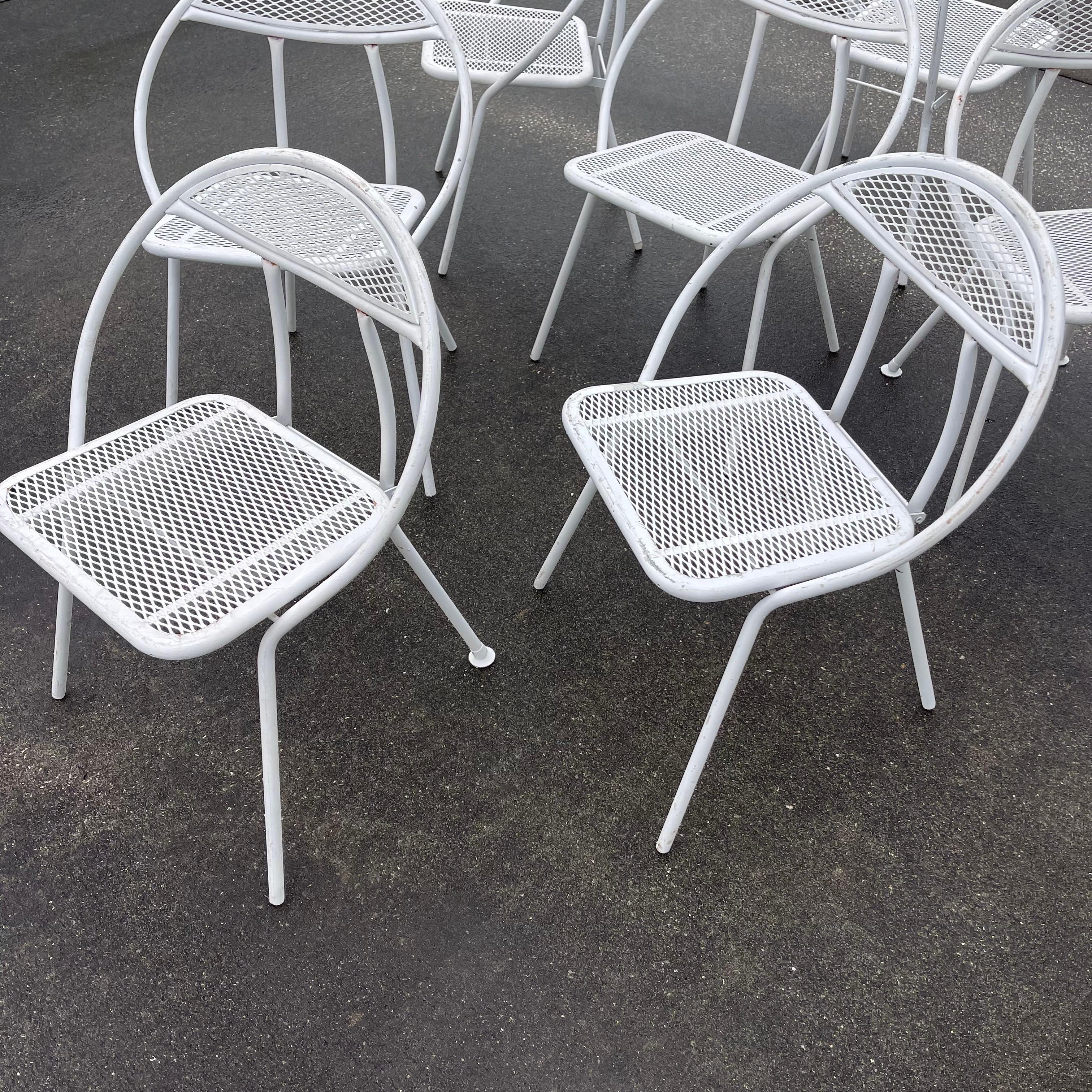 Salterini for Rid Jid Loop Hoop Back Folding Metal Patio Chairs, Set of 7 1