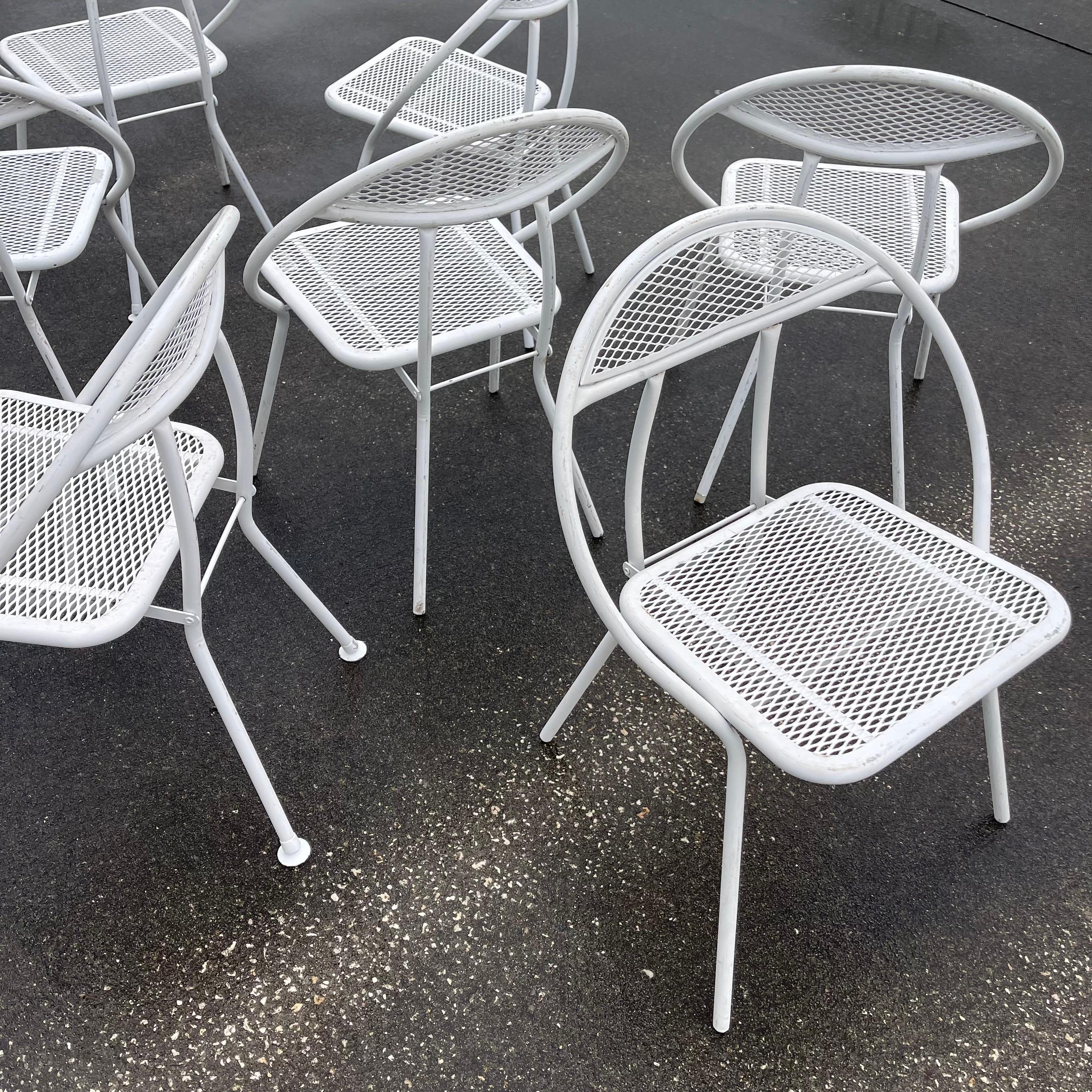 Salterini for Rid Jid Loop Hoop Back Folding Metal Patio Chairs, Set of 7 3
