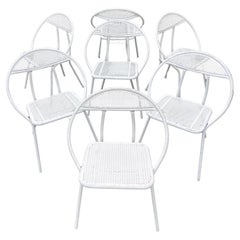 Salterini for Rid Jid Loop Hoop Back Folding Metal Patio Chairs, Set of 7
