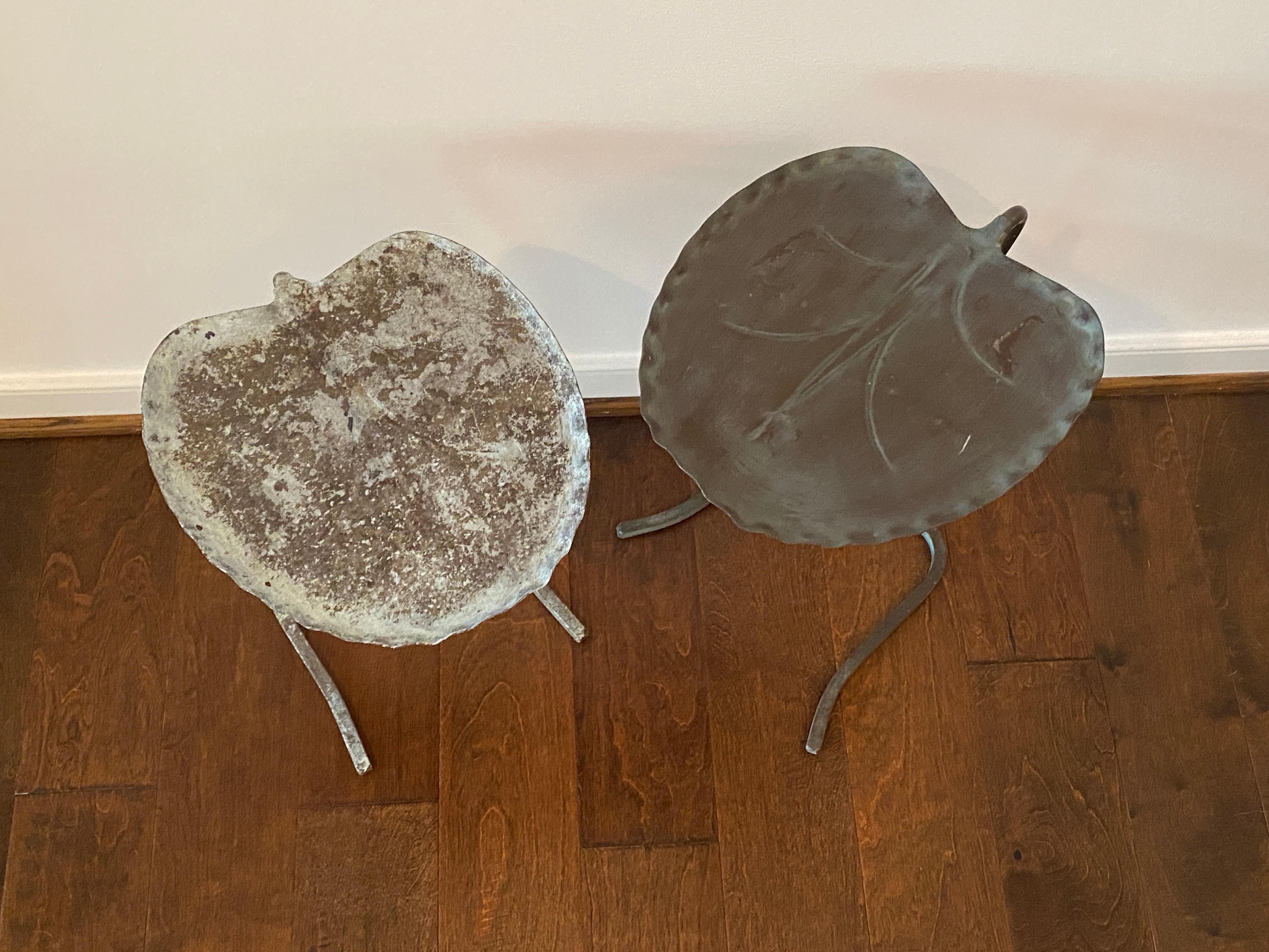 Salterini Green Verdigris Lily Pad Nesting Tables, Pair, 1960s 2