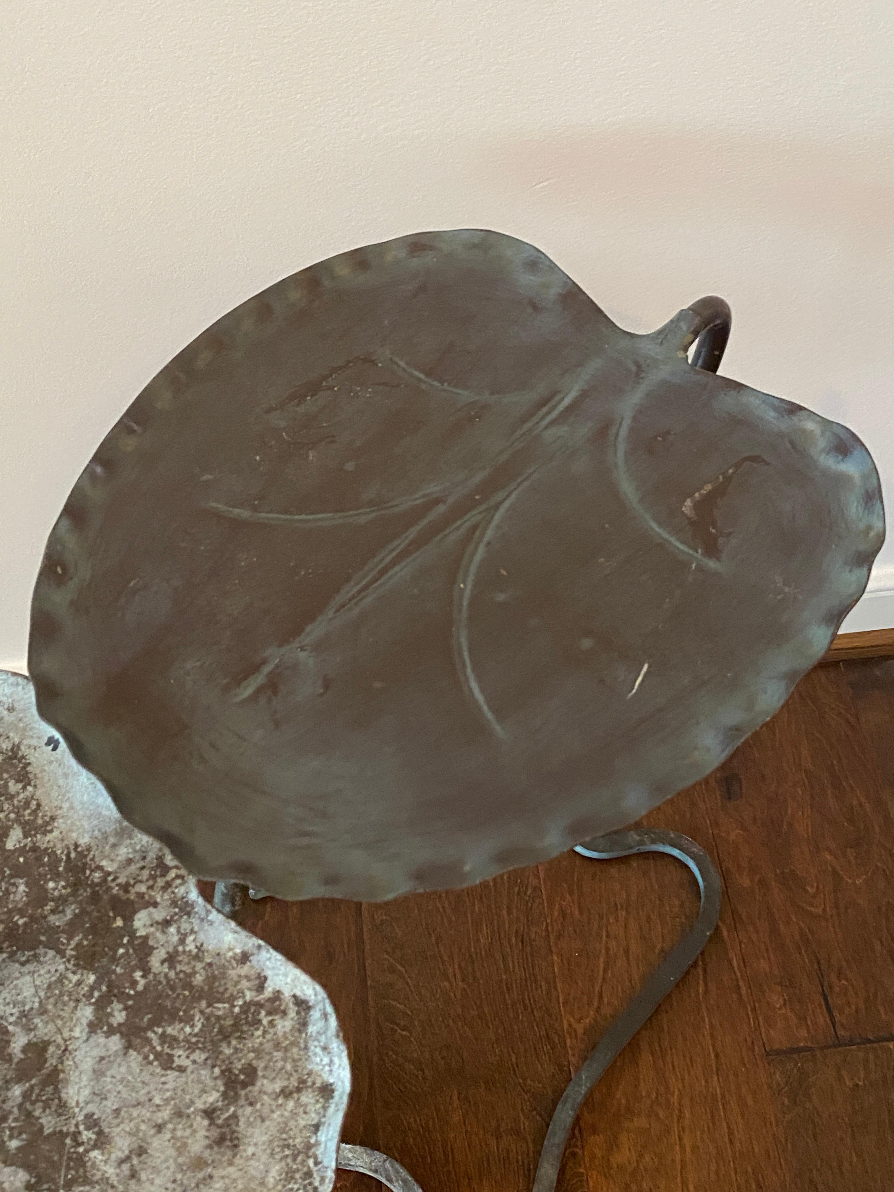 Hand-Crafted Salterini Green Verdigris Lily Pad Nesting Tables, Pair, 1960s