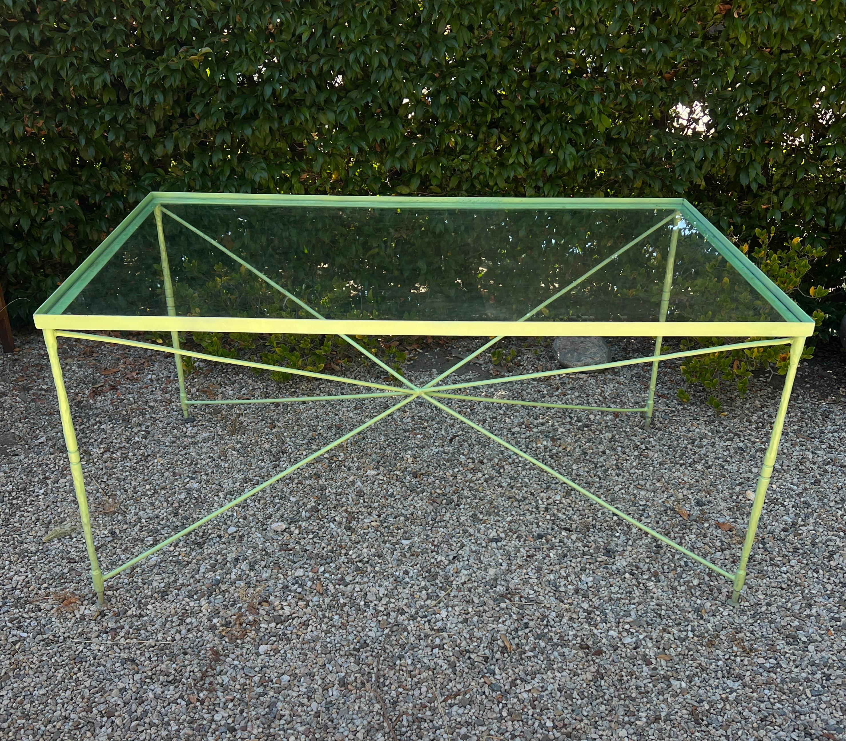 Italian Salterini Hand Crafted Wrought Iron Dining Table For Sale