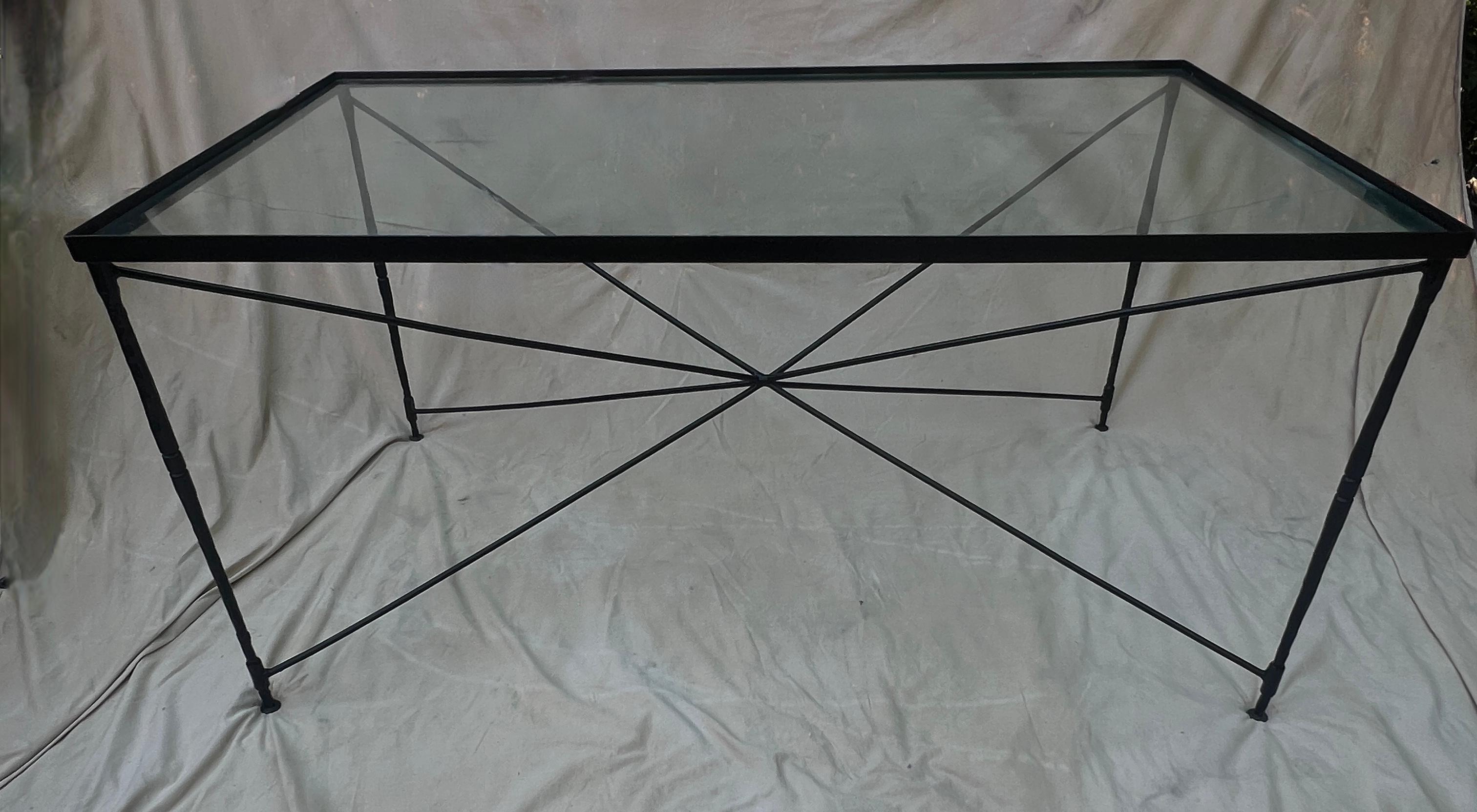 Mario Papperzini for Salterini Hand Crafted Wrought Iron Dining Table For Sale 2