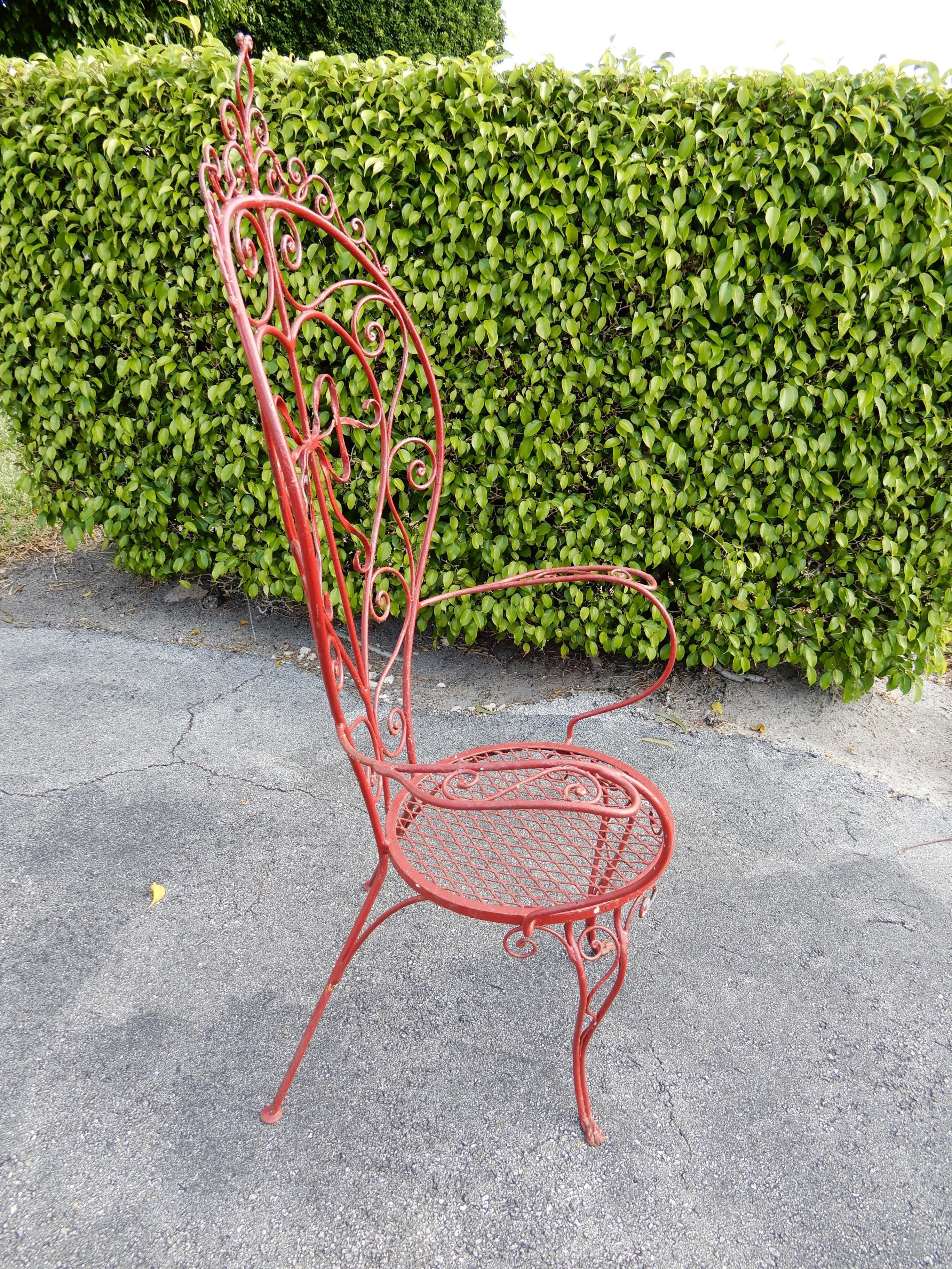 Wrought Iron Salterini Inspired Armchair For Sale