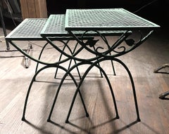 Salterini Ivy and Vine set of 3 Nesting Patio Garden Side Tables Forest Green