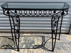 Salterini Leaf and Vine Console Table with Glass Top