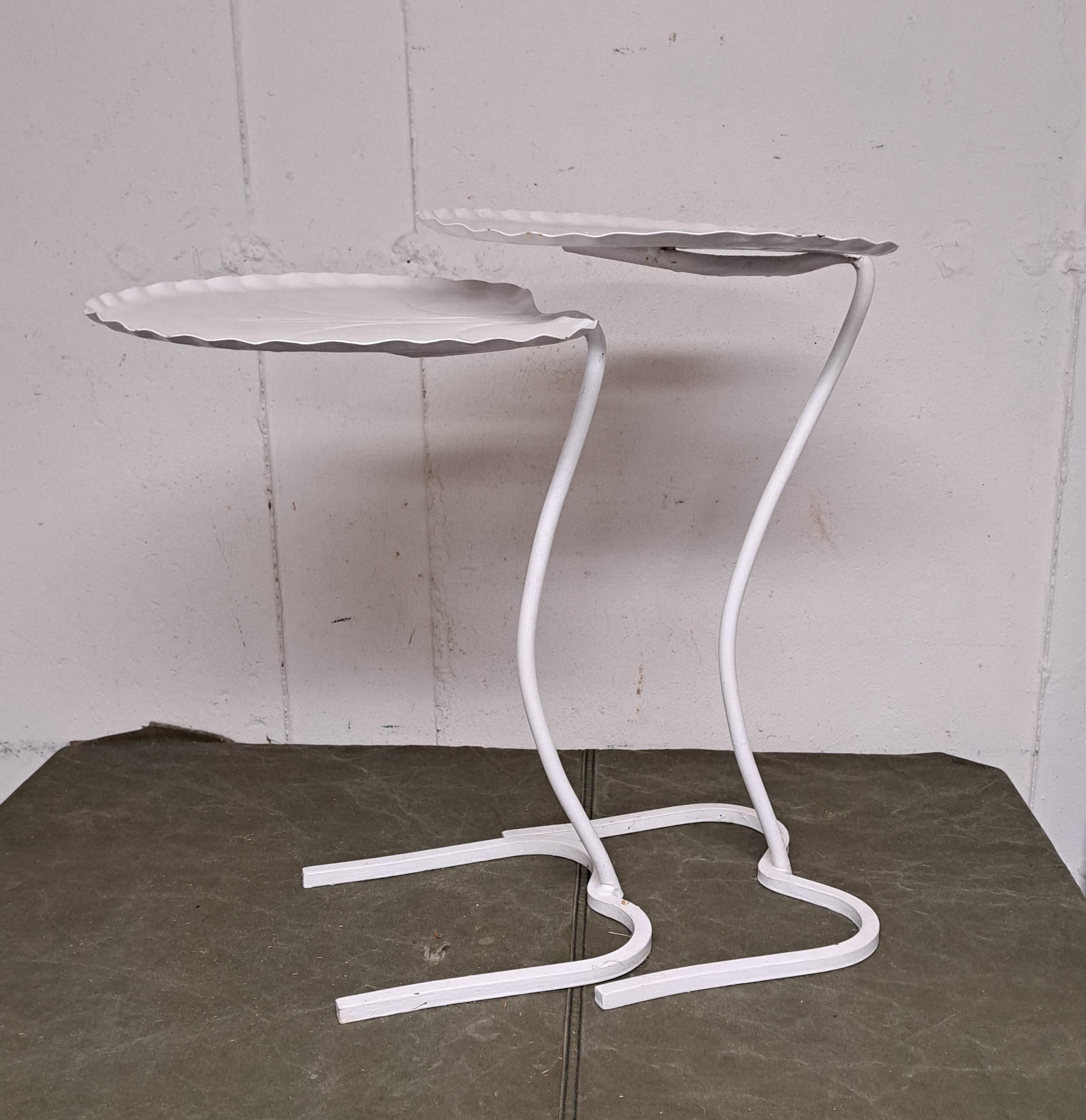 Pair of Salterini Lilly Pad Nesting Tables.  Top table is 20