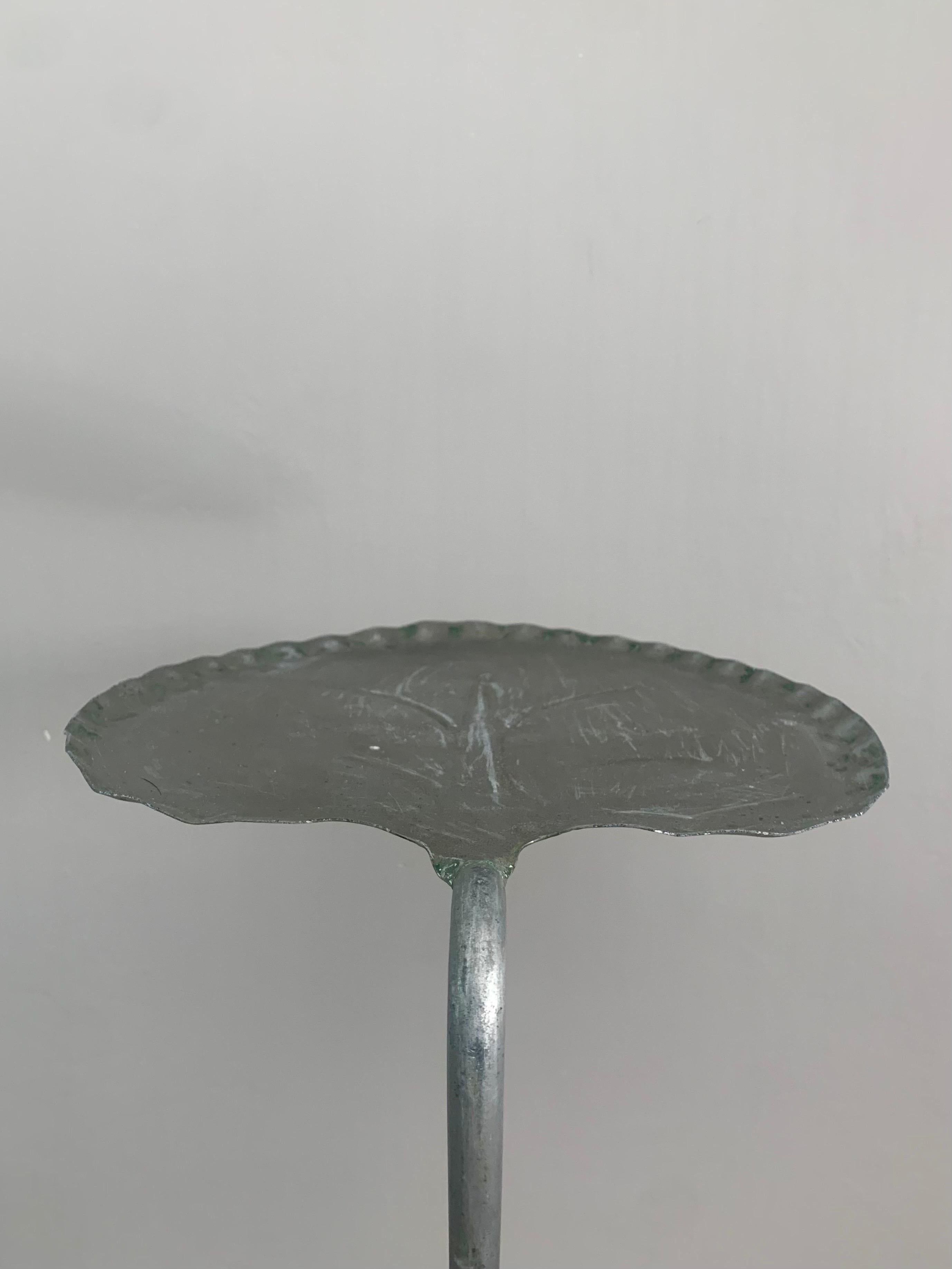 20th Century Salterini Lily Pad End Table in Raw Metal