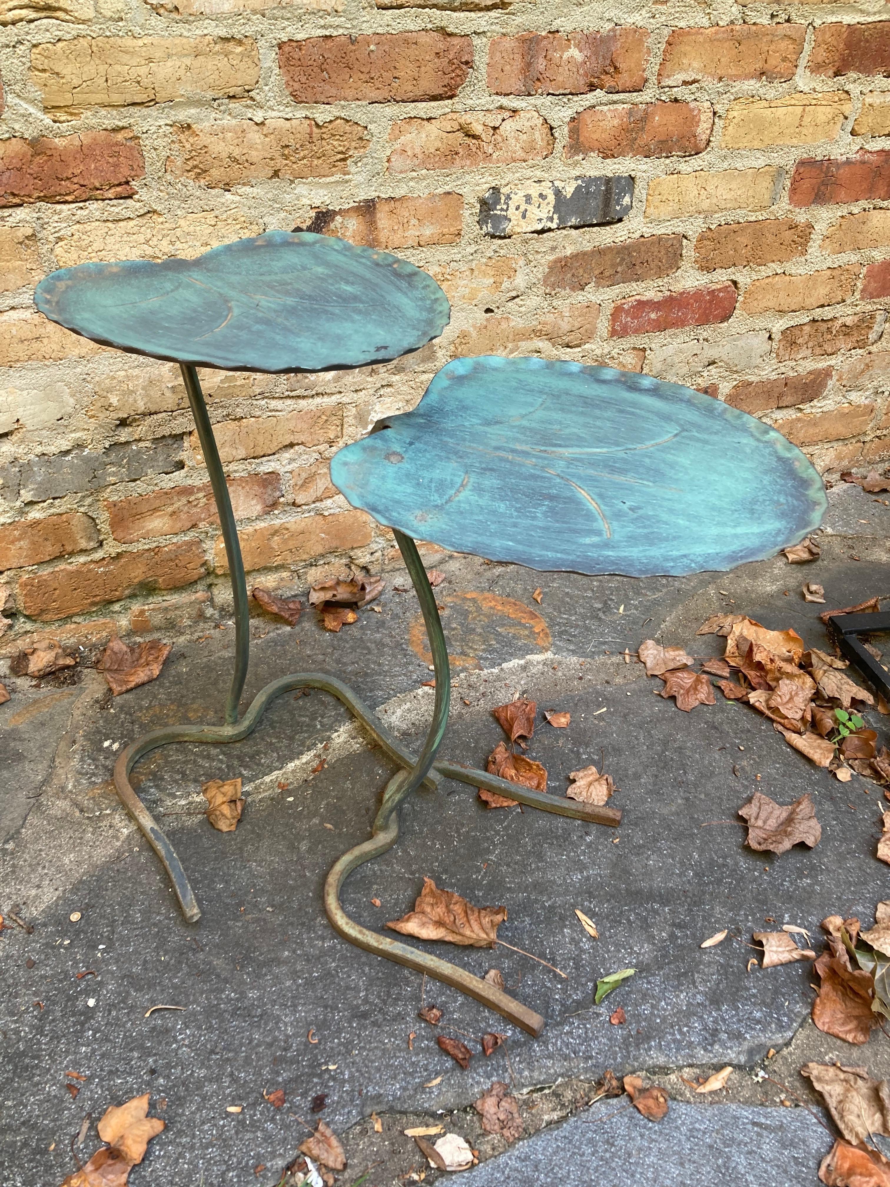 salterini lotus leaf patio tables For Sale 1