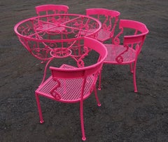 Salterini Maurizio Tempestini 5-Pc Dining Set in Pink Table and 5 Klismos Chairs