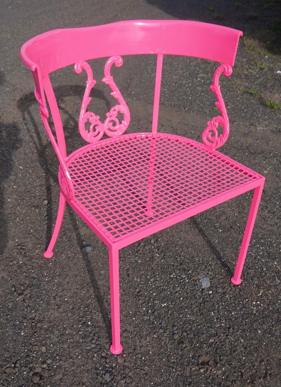 Salterini Maurizio Tempestini 5-Pc Dining Set in Pink Table and 5 Klismos Chairs In Good Condition For Sale In West Hartford, CT