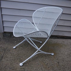 Salterini Maurizio Tempestini Four-Piece Wrought Iron Patio Set Clam Shell Style