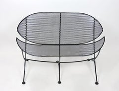 Salterini Midcentury Modern Clam Shell Orange Slice Patio Set Chair Settee Table