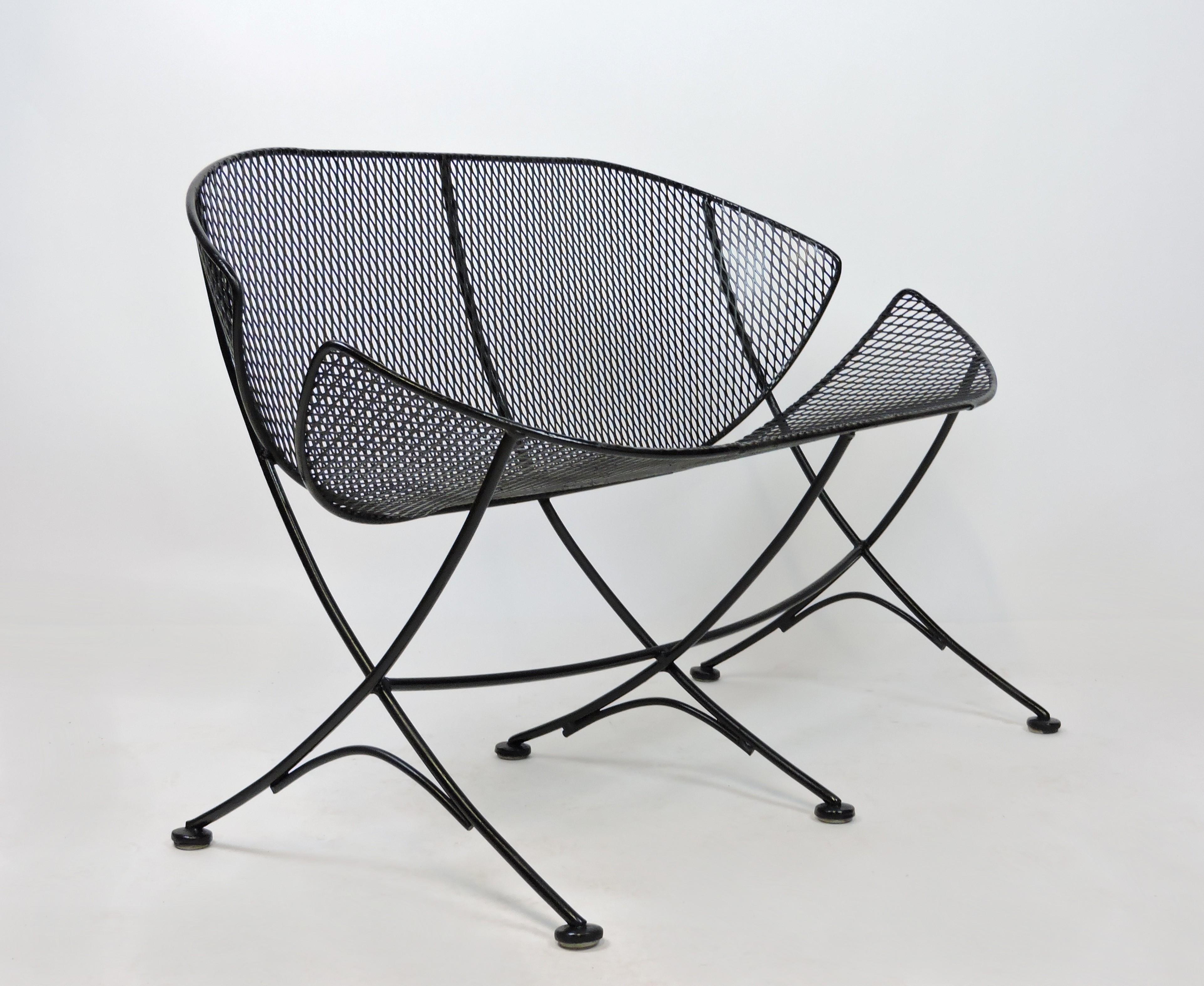 Mid-Century Modern Salterini Midcentury Modern Clam Shell Orange Slice Patio Set Chair Settee Table